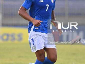 Cher Ndour (ITA) during the UEFA U21 Euro 2025 Qualifier match between Italy and San Marino at the Domenico Francioni Stadium in Latina, Ita...