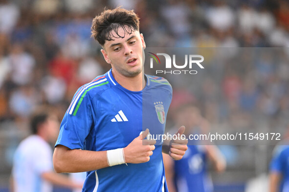 Giuseppe Ambrosino (ITA) participates in the UEFA U21 Euro 2025 Qualifier match between Italy and San Marino at the Domenico Francioni Stadi...