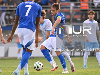 Edoardo Bove (ITA) during the UEFA U21 Euro 2025 Qualifier match between Italy and San Marino at the Domenico Francioni Stadium in Latina, I...