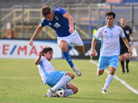 Pio Esposito (ITA) during the UEFA U21 Euro 2025 Qualifier match between Italy and San Marino at the Domenico Francioni Stadium in Latina, I...