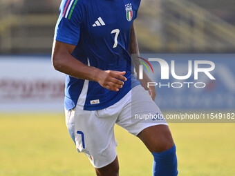 Cher Ndour (ITA) during the UEFA U21 Euro 2025 Qualifier match between Italy and San Marino at the Domenico Francioni Stadium in Latina, Ita...