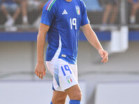 Antonio Raimondo (ITA) celebrates after scoring the goal of 6-0 during the UEFA U21 Euro 2025 Qualifier match between Italy and San Marino a...