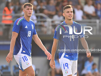 Antonio Raimondo (ITA) celebrates after scoring the goal of 6-0 during the UEFA U21 Euro 2025 Qualifier match between Italy and San Marino a...