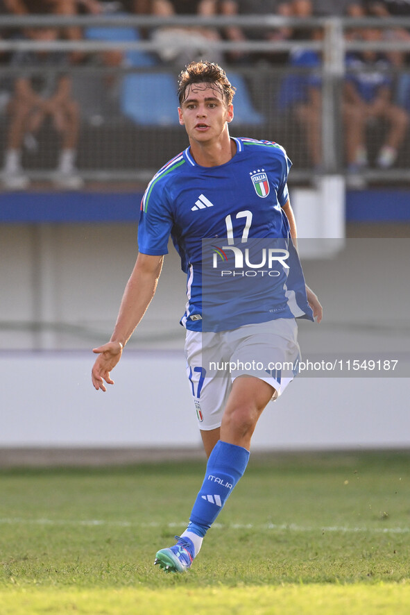 Niccolo Pisilli (ITA) during the UEFA U21 Euro 2025 Qualifier match between Italy and San Marino at the Domenico Francioni Stadium in Latina...