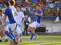 Pio Esposito (ITA) scores the goal for 7-0 during the UEFA U21 Euro 2025 Qualifier match between Italy and San Marino at the Domenico Franci...