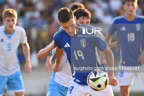 Antonio Raimondo (ITA) during the UEFA U21 Euro 2025 Qualifier match between Italy and San Marino at the Domenico Francioni Stadium in Latin...