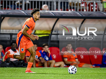 Netherlands player Tyrese Asante plays during the match between the Netherlands and North Macedonia at the Yanmar Stadium for the Qualificat...