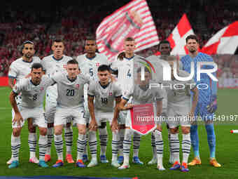 Switzerland team before the UEFA Nations League 2024/2025 League A - Group 4 match between Denmark and Switzerland at Parken on September 5,...