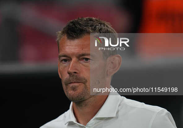 Lars Knudsen of Denmark looks on during the UEFA Nations League 2024/2025 League A - Group 4 match between Denmark and Switzerland at Parken...