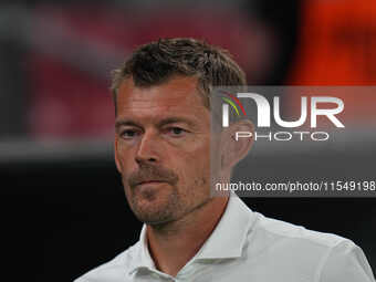 Lars Knudsen of Denmark looks on during the UEFA Nations League 2024/2025 League A - Group 4 match between Denmark and Switzerland at Parken...