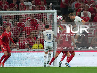 Silvan Widmer of Switzerland heads during the UEFA Nations League 2024/2025 League A - Group 4 match between Denmark and Switzerland at Park...