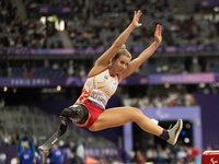 Desiree Vila Bargiela of Spain competes in the Women's Long Jump - T63 and wins the gold medal at Stade de France during the Paris 2024 Para...