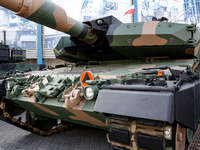 Leopard 2 tank is seen during the 32nd International Defence Industry Exhibition - MSPO i Targi Kielce in central Poland on September 5, 202...