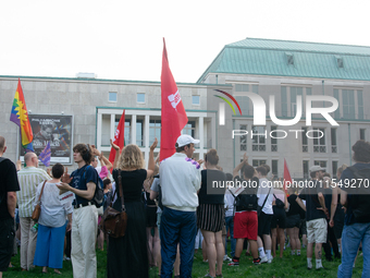 Thousands of people take part in a demonstration against an AF politician event for community dialogue at Essen Philharmonic Hall in Essen,...