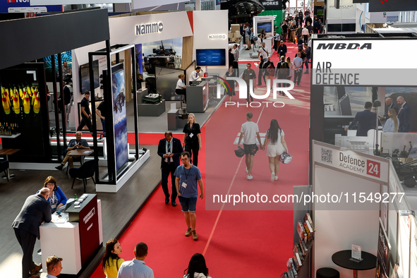 Visitors walk during the 32nd International Defence Industry Exhibition - MSPO i Targi Kielce in central Poland on September 5, 2024. The Ex...