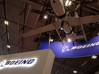 Boeing logo is seen during the 32nd International Defence Industry Exhibition - MSPO i Targi Kielce in central Poland on September 5, 2024....