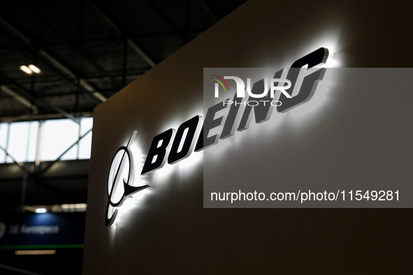 Boeing logo is seen during the 32nd International Defence Industry Exhibition - MSPO i Targi Kielce in central Poland on September 5, 2024....