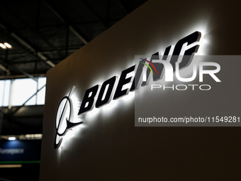 Boeing logo is seen during the 32nd International Defence Industry Exhibition - MSPO i Targi Kielce in central Poland on September 5, 2024....