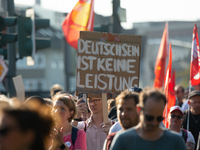 Thousands of people take part in a demonstration against an AF politician event for community dialogue at Essen Philharmonic Hall in Essen,...