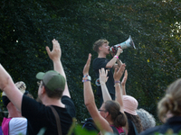 Thousands of people take part in a demonstration against an AF politician event for community dialogue at Essen Philharmonic Hall in Essen,...