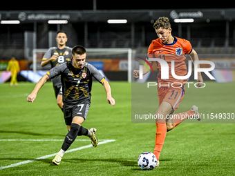 North Macedonia player Behar Feta and Netherlands player Ruben van Bommel during the match between Netherlands and North Macedonia at the Ya...