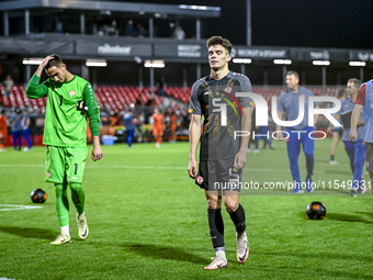 North Macedonia goalkeeper Marko Alchevski and North Macedonia player Reshat Ramadani during the match between the Netherlands and North Mac...