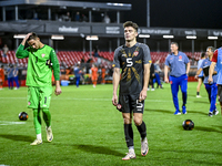 North Macedonia goalkeeper Marko Alchevski and North Macedonia player Reshat Ramadani during the match between the Netherlands and North Mac...