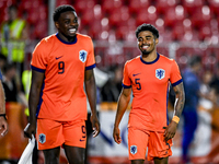 Netherlands player Noah Ohio and Netherlands player Ian Maatsen during the match between the Netherlands and North Macedonia at the Yanmar S...