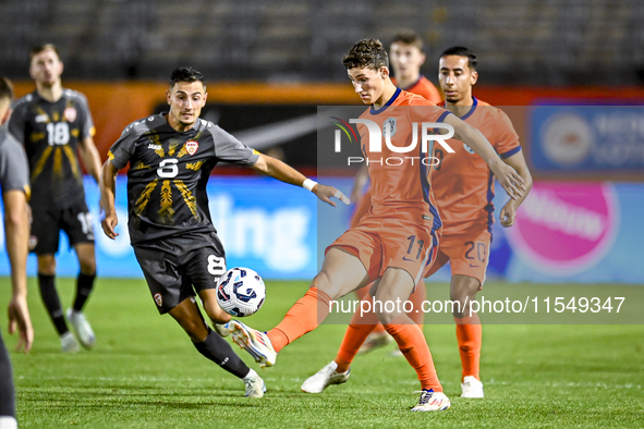 North Macedonia player Ivan Nikolov and Netherlands player Ruben van Bommel during the match between the Netherlands and North Macedonia at...