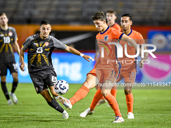 North Macedonia player Ivan Nikolov and Netherlands player Ruben van Bommel during the match between the Netherlands and North Macedonia at...