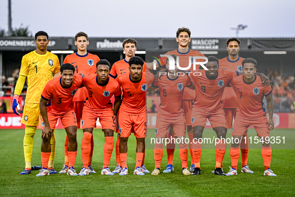 Netherlands goalkeeper Rome-Jayden Owusu-Oduro, Netherlands player Ruben van Bommel, Netherlands player Youri Regeer, Netherlands player Fin...