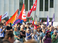 Thousands of people take part in a demonstration against an AF politician event for community dialogue at Essen Philharmonic Hall in Essen,...