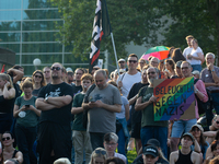 Thousands of people take part in a demonstration against an AF politician event for community dialogue at Essen Philharmonic Hall in Essen,...