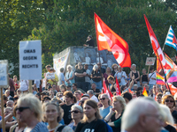 Thousands of people take part in a demonstration against an AF politician event for community dialogue at Essen Philharmonic Hall in Essen,...