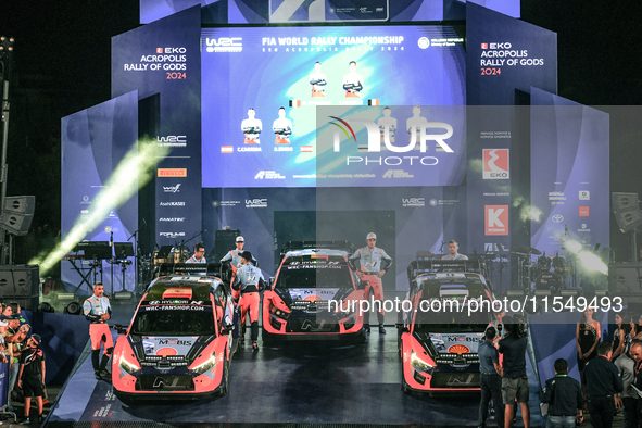 Driver Dani Sordo and co-driver Carrera Candido, driver Thierry Neuville and co-driver Martijn Wydaeghe, and driver Ott Tanak and co-driver...