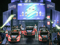 Driver Dani Sordo and co-driver Carrera Candido, driver Thierry Neuville and co-driver Martijn Wydaeghe, and driver Ott Tanak and co-driver...