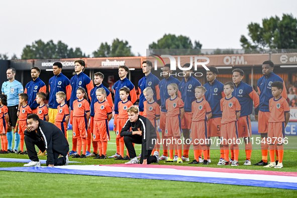 Netherlands player Devyne Rensch, Netherlands goalkeeper Rome-Jayden Owusu-Oduro, Netherlands player Finn van Breemen, Netherlands player Di...