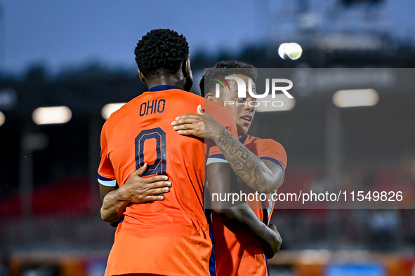 Netherlands player Noah Ohio and Netherlands player Million Manhoef during the match between the Netherlands and North Macedonia at the Yanm...