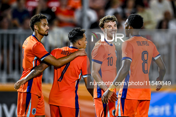 Netherlands players Devyne Rensch, Million Manhoef, Youri Regeer, and Antoni Milambo during the match between the Netherlands and North Mace...