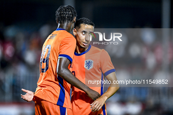 Netherlands player Emmanuel Emegha and Netherlands player Anass Salah-Eddine during the match between the Netherlands and North Macedonia at...