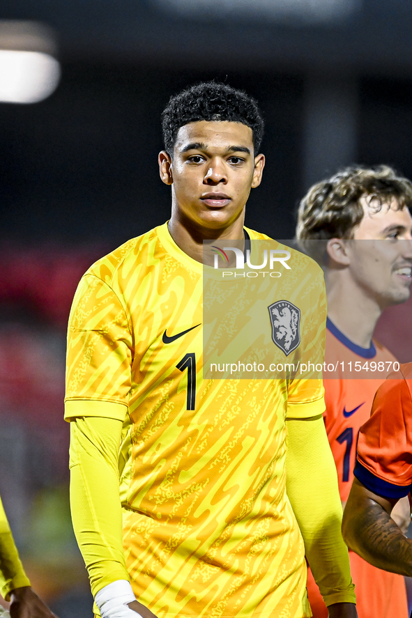 Netherlands goalkeeper Rome-Jayden Owusu-Oduro during the match between the Netherlands and North Macedonia at the Yanmar Stadium for the Qu...