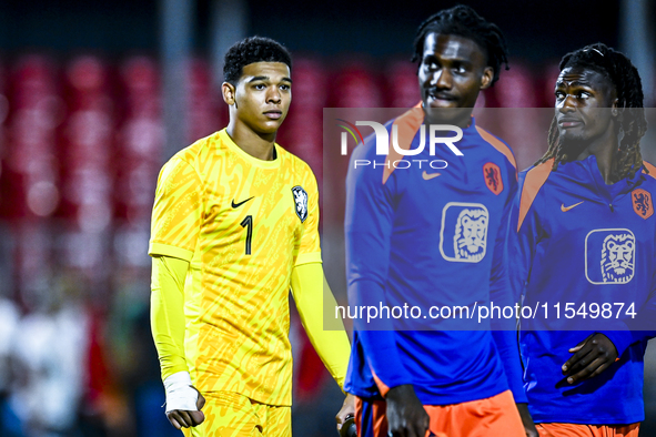 Netherlands goalkeeper Rome-Jayden Owusu-Oduro during the match between the Netherlands and North Macedonia at the Yanmar Stadium for the Qu...