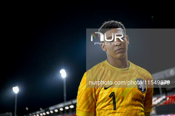 Netherlands goalkeeper Rome-Jayden Owusu-Oduro during the match between the Netherlands and North Macedonia at the Yanmar Stadium for the Qu...