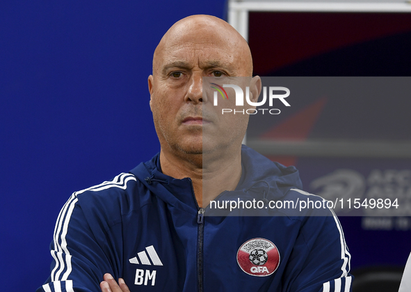 Head coach of Qatar Marquez Lopez looks on prior to the qualification 3rd round for the FIFA World Cup 2026 group A match between Qatar and...