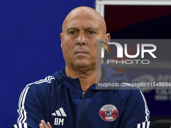 Head coach of Qatar Marquez Lopez looks on prior to the qualification 3rd round for the FIFA World Cup 2026 group A match between Qatar and...