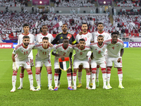 United Arab Emirates team players pose for a team photo before the qualification 3rd round for the FIFA World Cup 2026 group A match between...