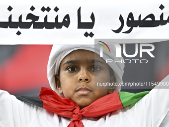 A fan of the United Arab Emirates cheers during the qualification 3rd round for the FIFA World Cup 2026 group A match between Qatar and the...