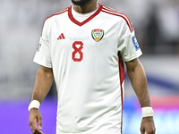 Tahnoon Hamdan of the United Arab Emirates is in action during the qualification 3rd round for the FIFA World Cup 2026 group A match between...