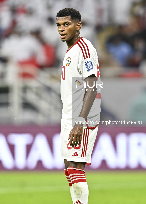 Yahya Alghassani of the United Arab Emirates during the qualification 3rd round for the FIFA World Cup 2026 group A match between Qatar and...