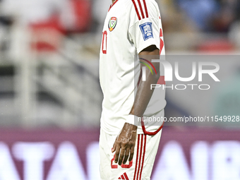 Yahya Alghassani of the United Arab Emirates during the qualification 3rd round for the FIFA World Cup 2026 group A match between Qatar and...